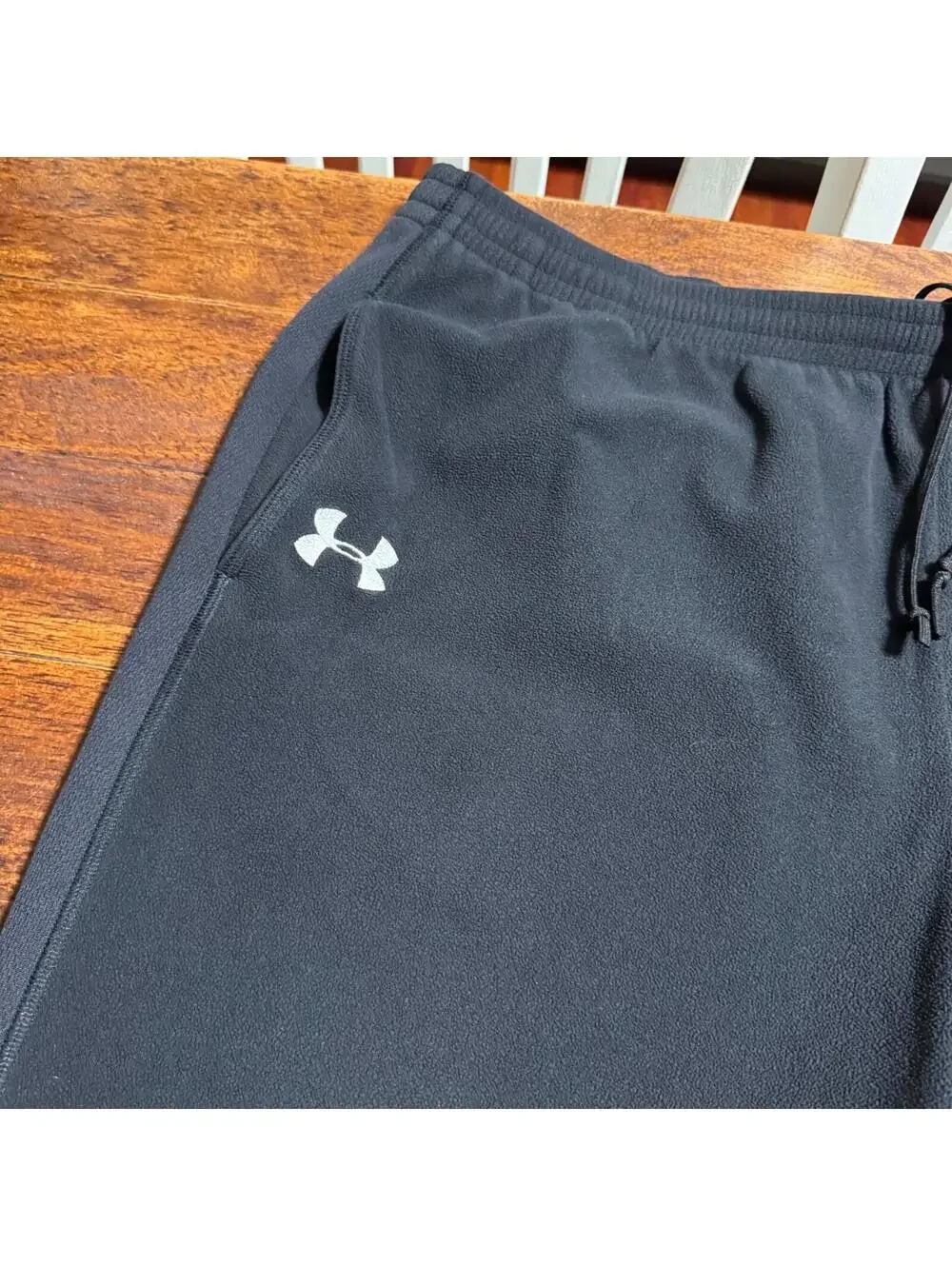 Under Armour Mens Fleece Pants XL Black Loose Fit Rival Soft Drawstring Baggy